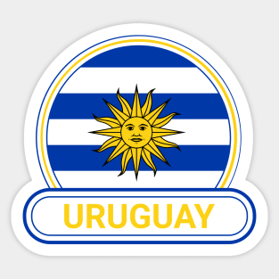 Uruguay Country Badge - Uruguay Flag Sticker